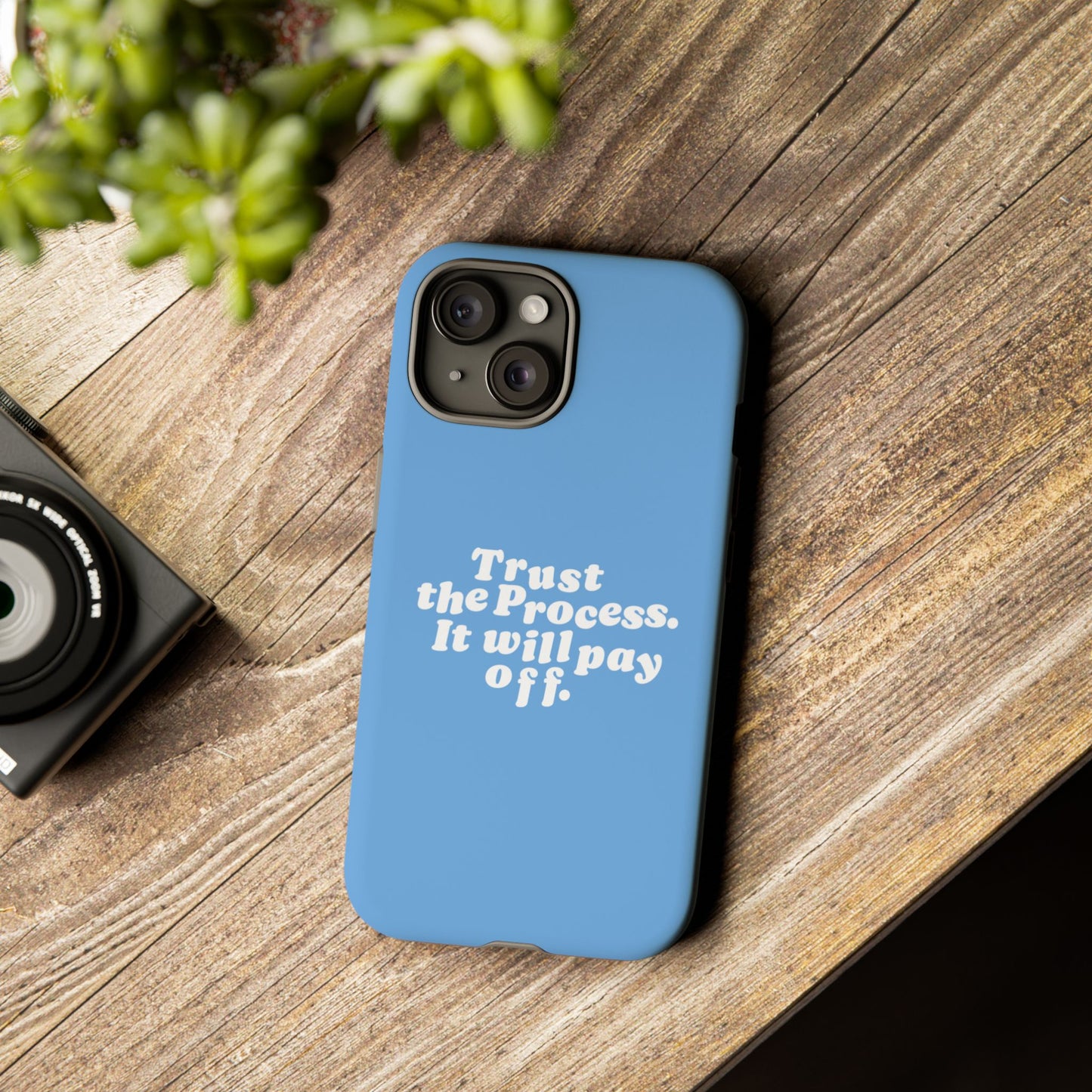 Trust harder Hard Case Babyblau iPhone