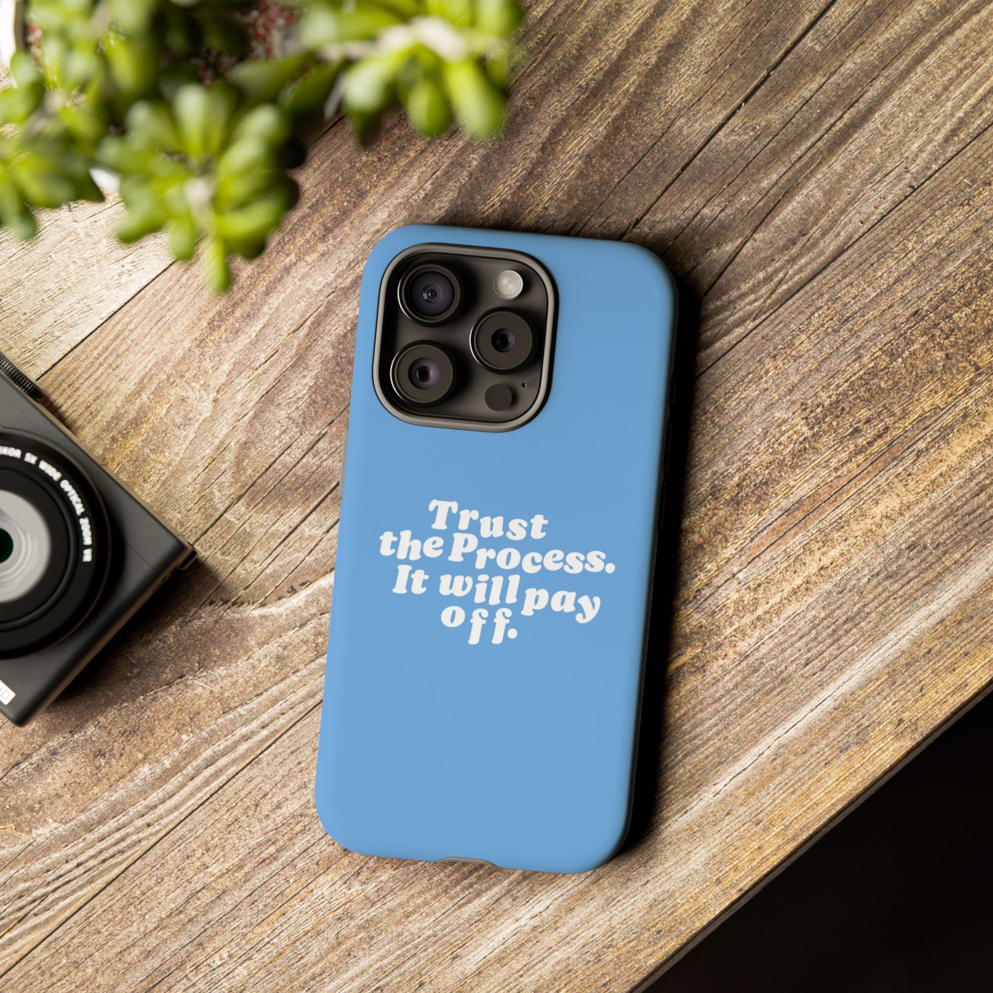 Trust harder Hard Case Babyblau iPhone